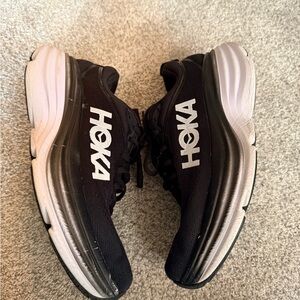 Hoka bondi 8 women’s  Black and Gray Athletic Shoes